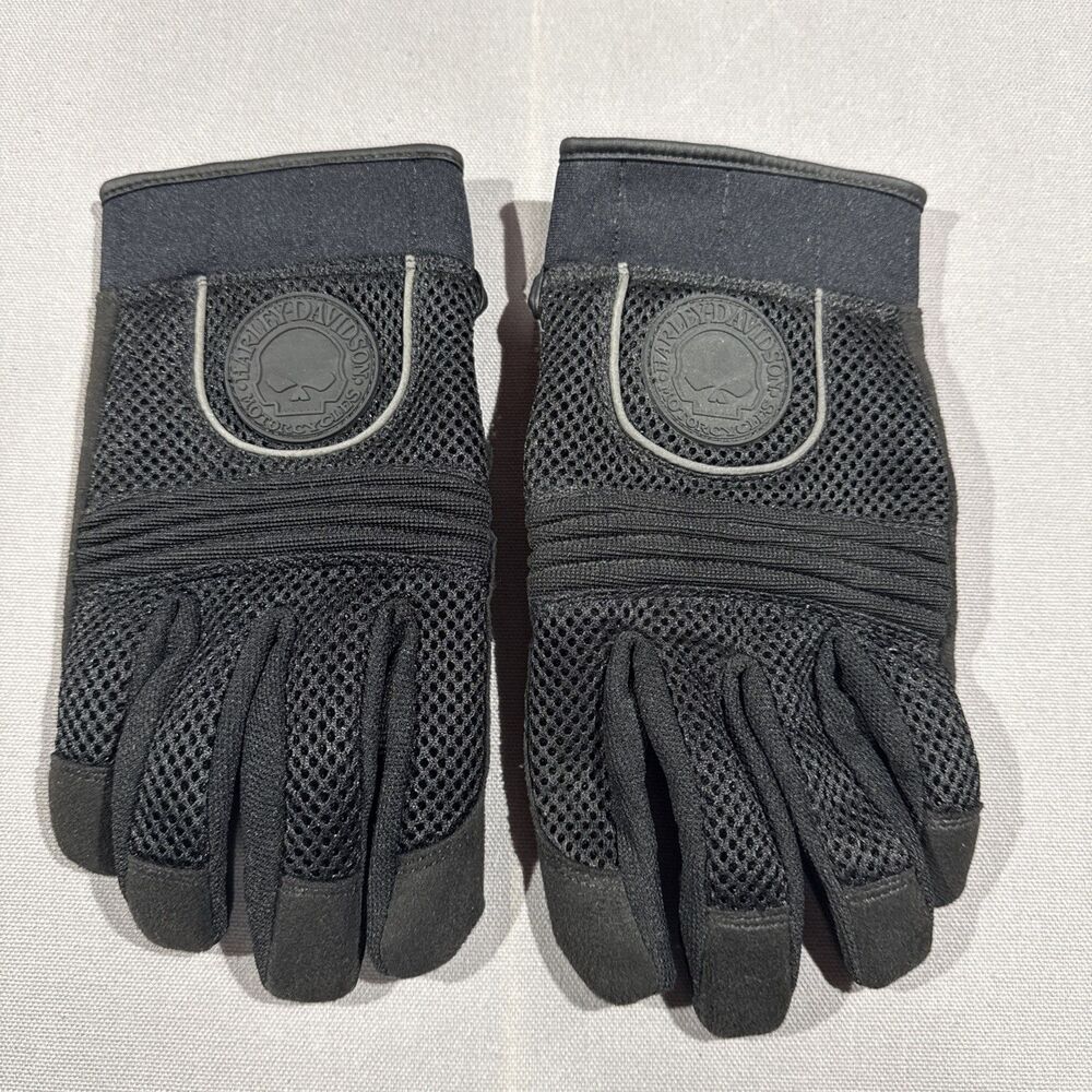 2017 Harley Davidson Skull Gloves 98254-10VM Full Finger Mesh Men Large